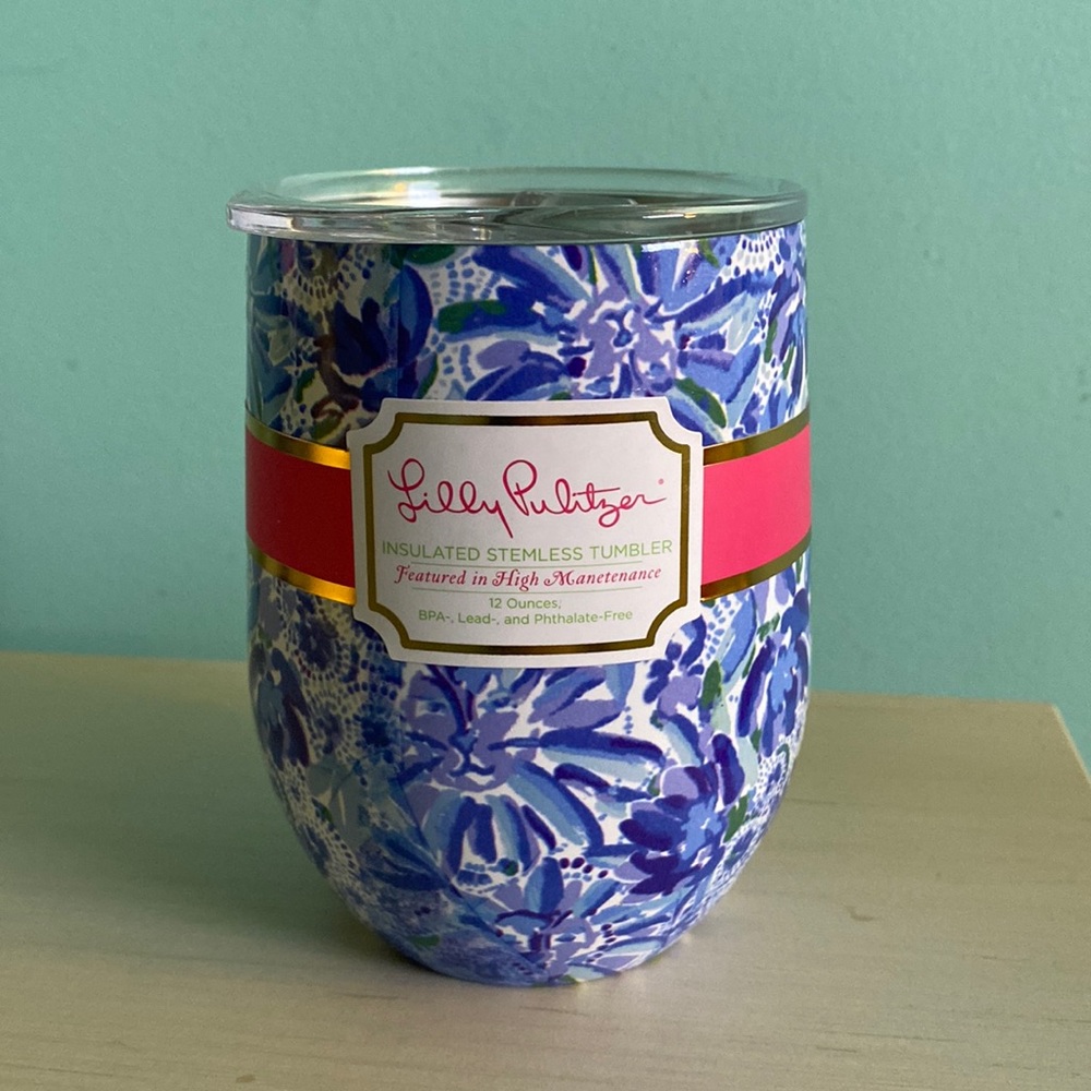 Lilly Pulitzer Insulated Stemless Tumbler - “High Maintenance”